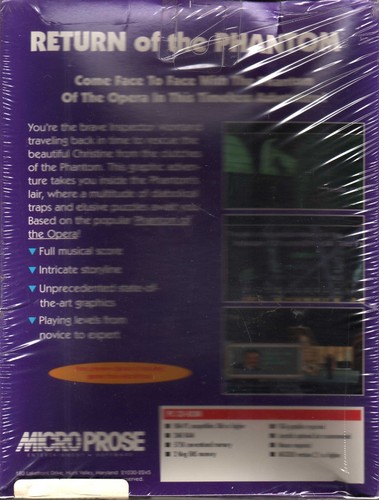 Vintage Return Of The Phantom by MicroProse, Retail Box (1995 PC/CD-Rom/DOS) NEW - Picture 2 of 2