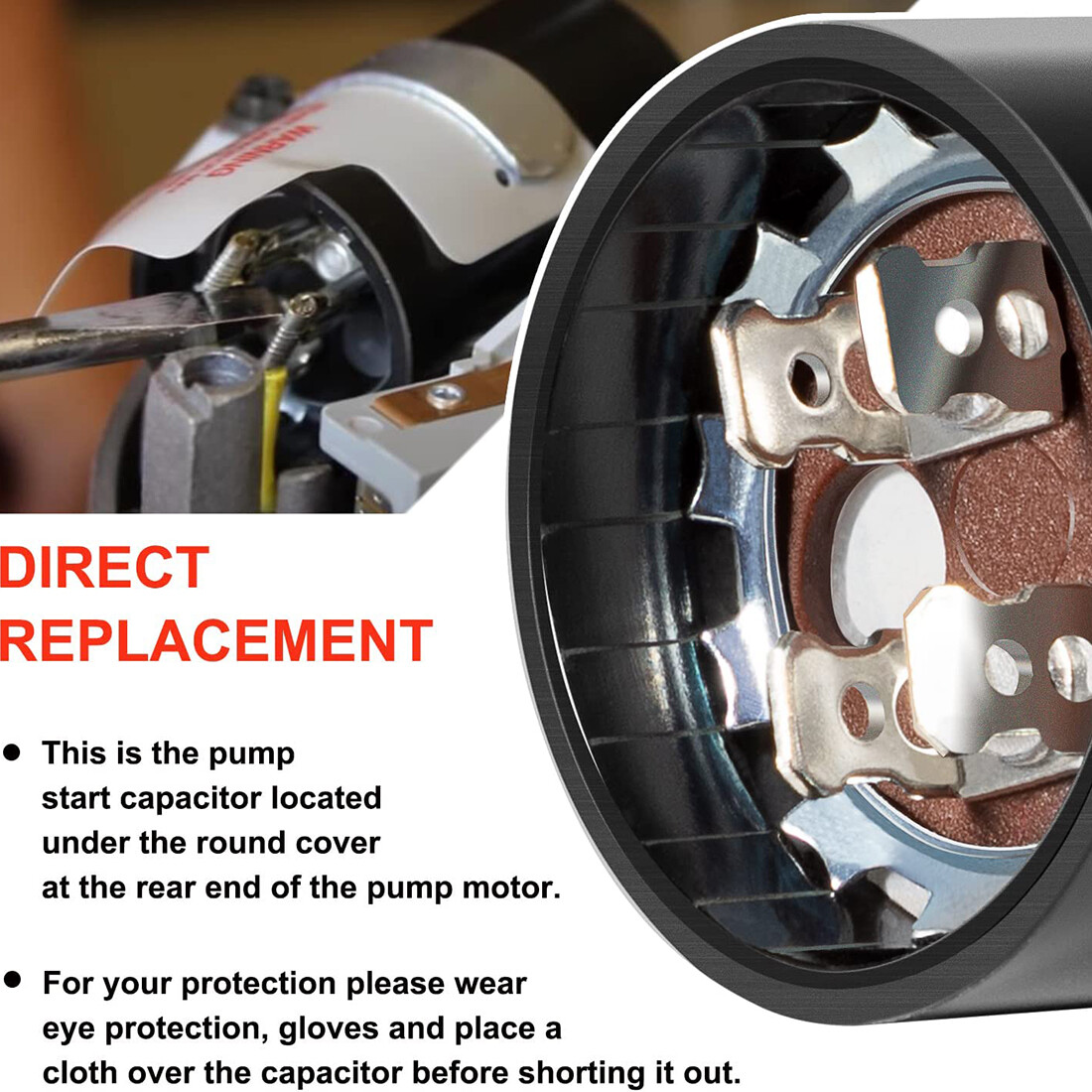 For Hayward Pool Super Pump Motor Start Capacitor 161-193UF/MFD 110 VAC 50/60Hz