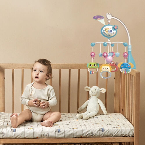 Baby Musical Bed Bell Nursery Light Crib Mobile Star Music Box Rattle Toy Remote - Picture 10 of 14