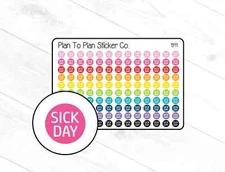 1911~~Sick Day Dots Planner Stickers