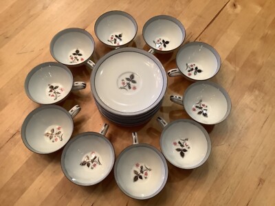 Noritake China Grayson 5697 pattern set of 10 cup and saucer