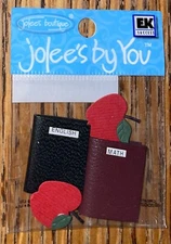 RARE Jolees Mini Notebooks & Red Apples School Supplies 3D Scrapbook NonAdhesive
