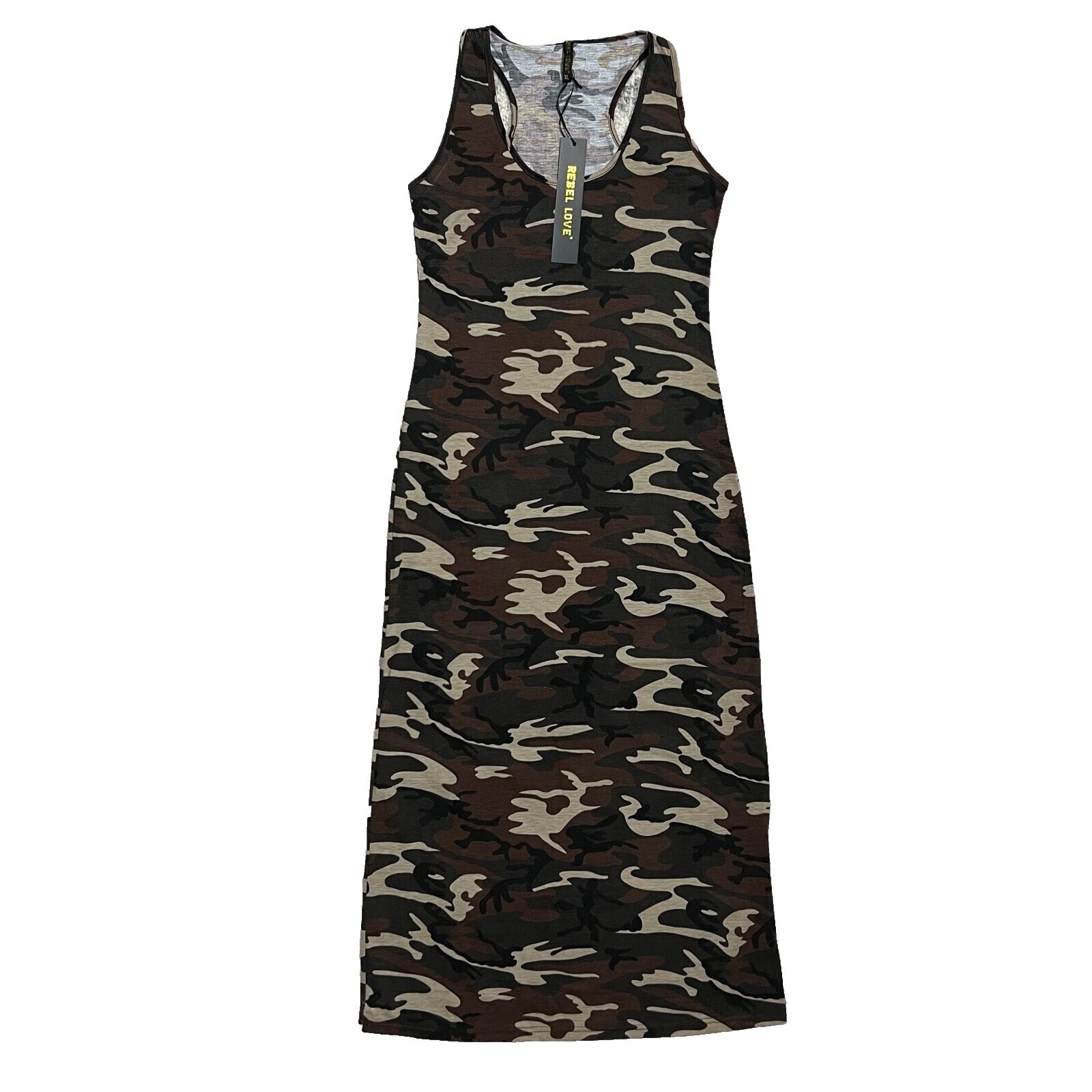 Maxi Vestido de camuflaje de algodón para mujeres