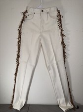 Vintage Women’s Roper Fringe Jeans Made In USA Size 7 Cream Color