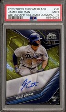 2023 Topps Chrome Black James Outman Auto Gold Mini Diamond /50 PSA 9 MT #JO RC