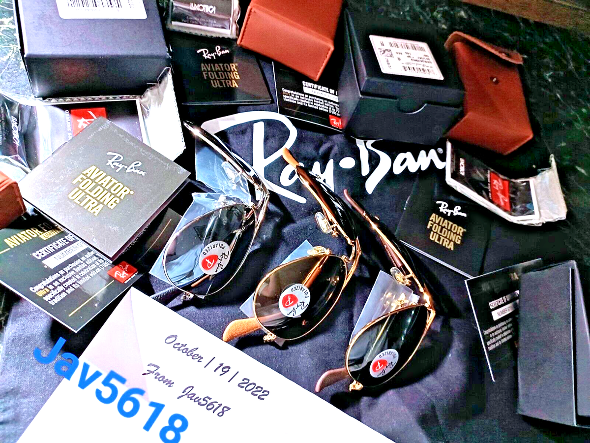RAYBAN SUNGLASSES AVIATOR ULTRA FOLDING RB3479KQ 003/N4 GOLD