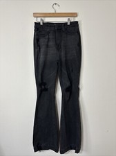 Judy Blue Jeans Women 9/29 Flared High Rise Pants Stretch Holes Western