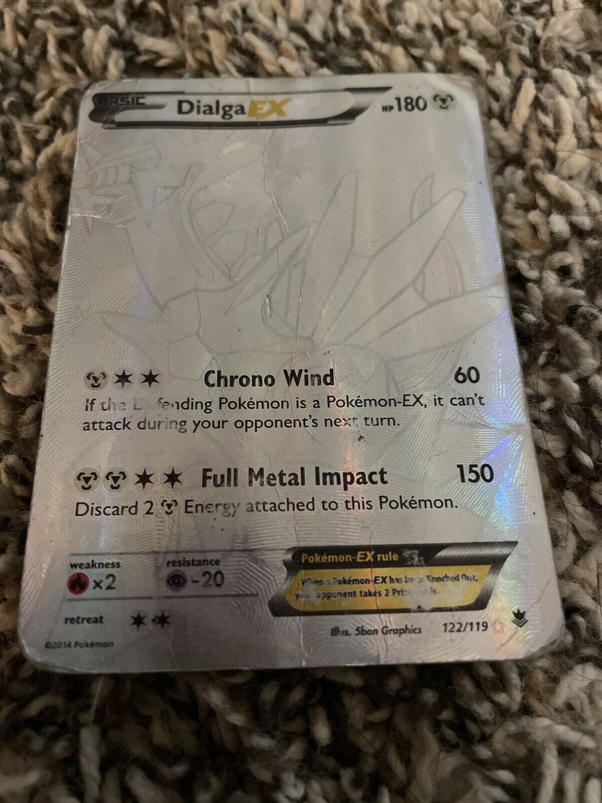 POKEMON DIALGA EX 122/119 SILVER 2014 HOLO PHANTOM FORCES