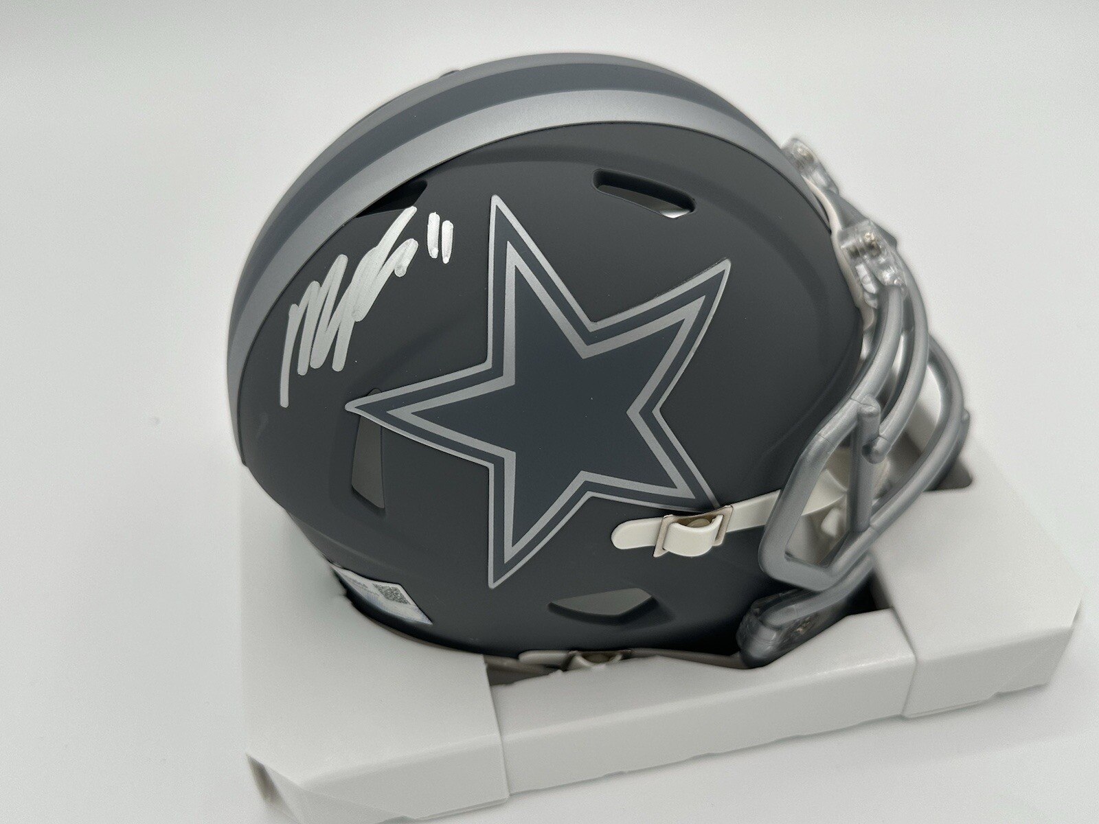 Dallas Cowboys Signed Custom Slate Mini Helmet Micah Parsons Fanatics Witnessed 