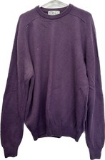 Vintage Casual Club Pure New Lambswoo-l Purple Knit Jumper Size L