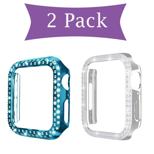2 Pack Bling PC Case Cover Protective Face For Apple Watch Series 8/7/6/5/4/3/SE - 第 19/40 張圖片
