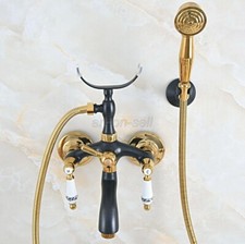 Bathtub Faucet Wall Mounted Gold  Black Clawfoot Bath Tub Faucet Hand Shower
