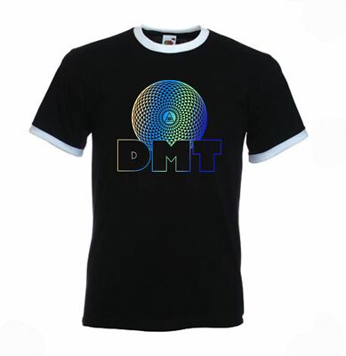 DMT Farbverlauf blau grün Psychedelic Drug Kontrast Ringer T-Shirt