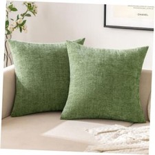 Pack of 2 Soft Chenille Throw Pillow Covers 20x20 Inch Pack of 2 Sage Green