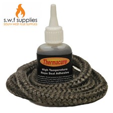 Black Stove/Fire Rope 12mm 3m Length & Glue Kit Woodburner Log Burner Door Seal 
