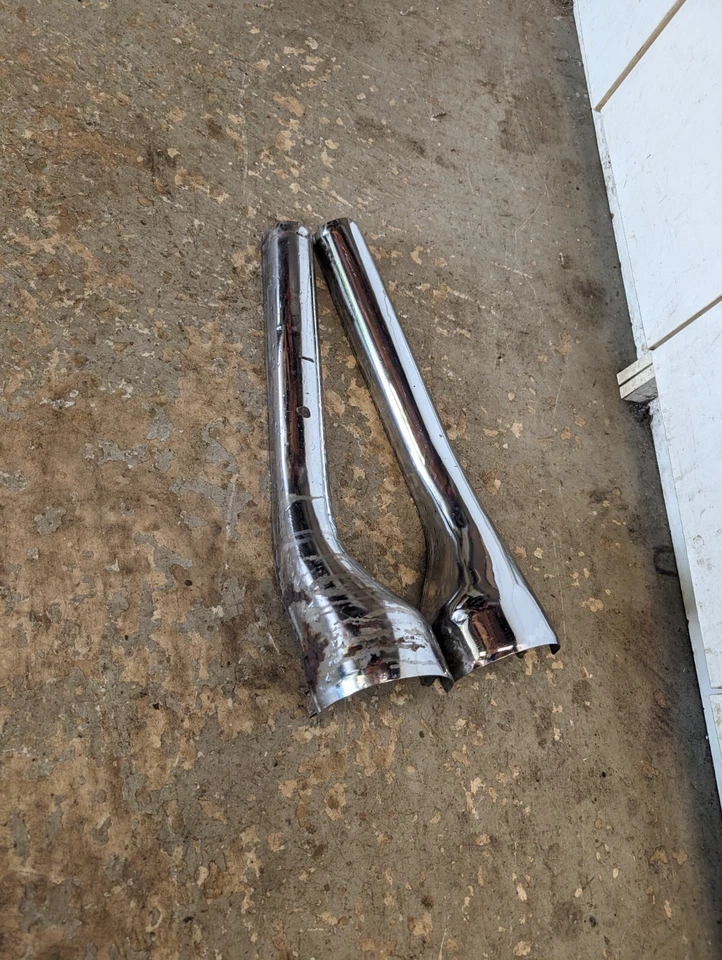 Kawasaki 1985-1990 EN450 454 LTD OEM Left Right Muffler Exhaust Cover Shield - Image 3 of 4