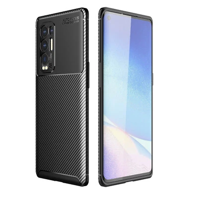 FONETEK Carbon Fibre Slim Stylish Shockproof Protective Case Cover for Oppo Find X3 Neo