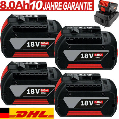 4X  Akku für Bosch 18V 8AH Professional GBA GSR GSB BAT618 BAT609 BAT620