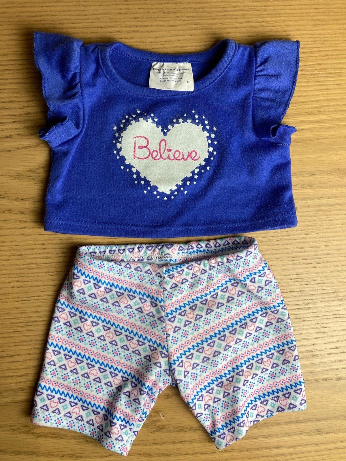 Build a Bear Blue Believe Pajama Set
