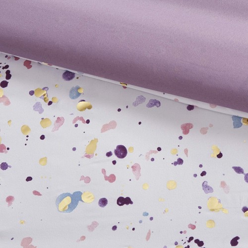 Intelligent Design Abby 4 Piece Comforter Set Microfiber Metallic Watercolor ... - Picture 7 of 9