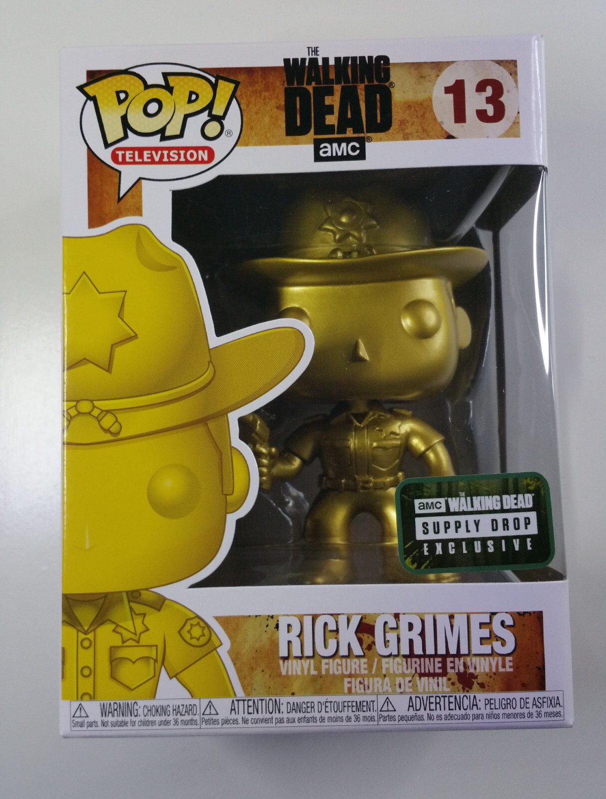 En Oferta Funko Pop Amc The Walking Dead Rick Grimes Gold 13 Supply Drop Exclusive Vinyl