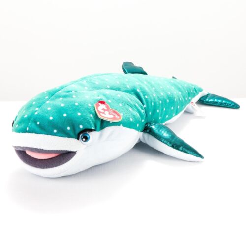 Ty Disney Destiny Shark Plush 20" Finding Dory Green Tag Sparkle Beanie Buddies - Afbeelding 1 van 10