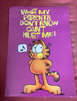 VTG Argus GARFIELD Wall Poster Heavy Paper 19x13.5” What My