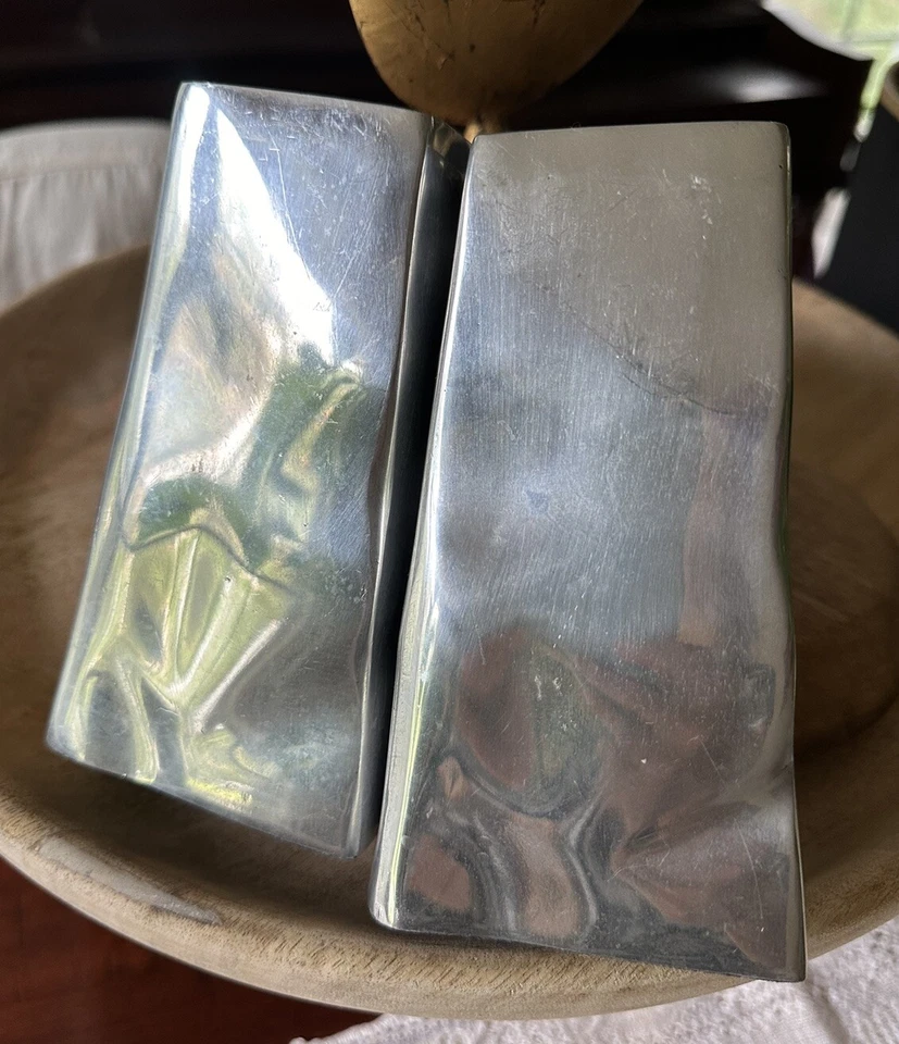 Pottery Barn подсвечник держатель пара комплект конус серебристый столб металлический современный - Изображение 3 из 4