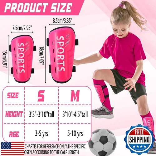Syhood Sports Soccer Shin Guards for Toddler Kids Youth Football Shin Pads Pr - Picture 2 of 5