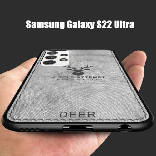 Coque souple en cuir hybride cerf pour Samsung S22 Ultra S21 S20 FE Note 20 A52 - Photo 1/16