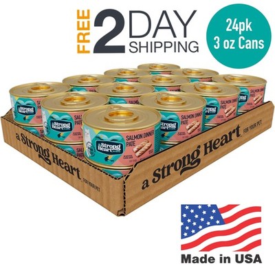 Canned Wet Cat Food Pate 3 oz Cans Pack of 24 Made in The USA With Real Salmon