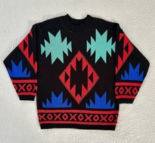 Vintage Scenario Knits Men’s Aztec Crewneck Sweater Fits Like An XL Made In USA