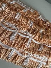 300cm Peach white Vintage Tassels Fringe Trimming Sewing Craft Soft Furnishing  