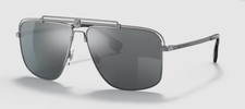 Versace VE2242 Sunglasses 61mm Silver Gunmetal Frame / Grey Lens Authentic