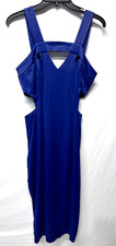 Bebe Royal Blue Silly Sheath Dress Cutaway Sides Gorgeous Size Medium