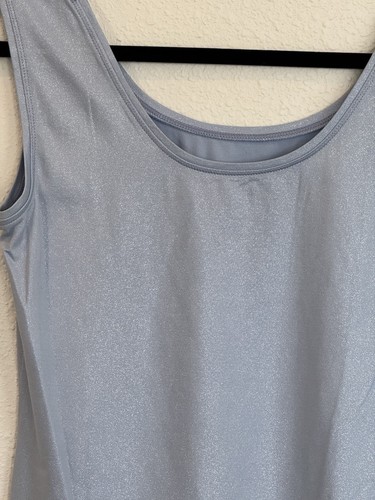 White House Black Market Women's Light Blue Sparkling Sleeveless Blouse - Picture 2 of 3