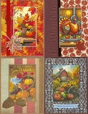 Handmade THANKSGIVING CARDS -- TG 26 - lot of 4