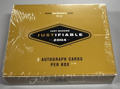 2004 Just Minors Justifiable Baseball Wax Box Sealed 18 Packs 2 Autos Per Box