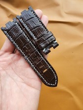 Cinturino orologio pelle esotica in vera pelle marrone scuro 28/24 mm per AP OFFSHORE 42