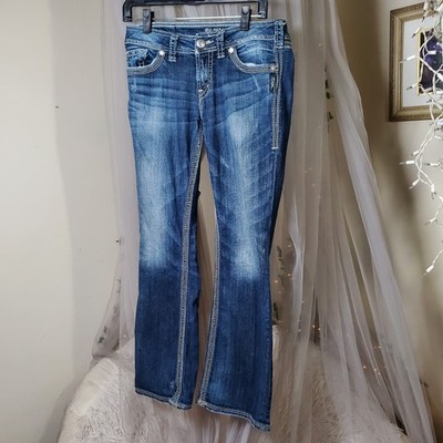 Silver Suki Retro Jeans Bootcut Y2k Embellished Pockets Sz 32/30 Denim Mid Rise 