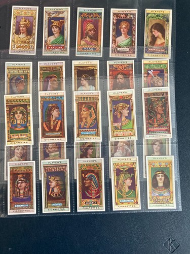 cigarette cards Egyptian kings & queens & classical deities full set 1912