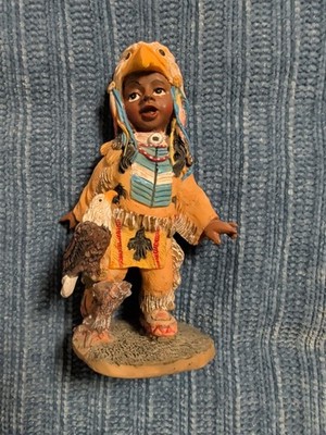 Vintage K s Collection Native American Figurine Eagle Headdress 