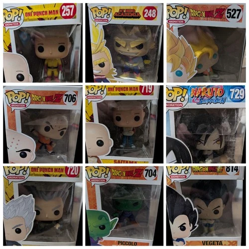 Pop! 9 Piece Lot Damage To Boxes Anime DBZ OPM MHA  NARUTO