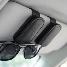 Car Sunglasses Holder Magnetic Leather Visor Clip Official Eyewear Organizer Cas