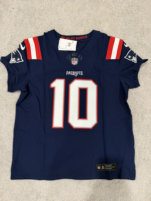 Drake Maye New England Patriots Nike Navy F.U.S.E. Elite Custom Jersey; Size 48