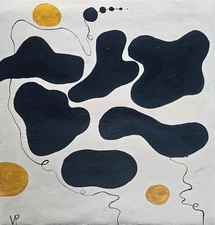 Victor Pasmore Signed British Abstract Modernist Oil Painting – Vintage Art