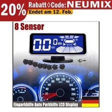 LCD Einparkhilfe 8 Schwarz Sensoren zum Nachrüsten Parkhilfe Rückfahrwarner PDC