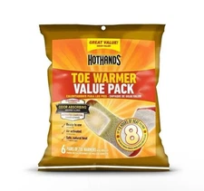 HotHands 6 Pairs Toe Warmers - Up to 8 Hours of Heat Per Pair