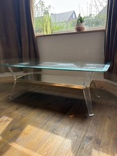 Stunning Hollywood Regency Glass & Lucite Coffee Table