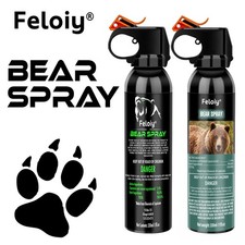 2 Pack Feloiy Super Hot Bear Deterrent Repellent Spray 11 oz